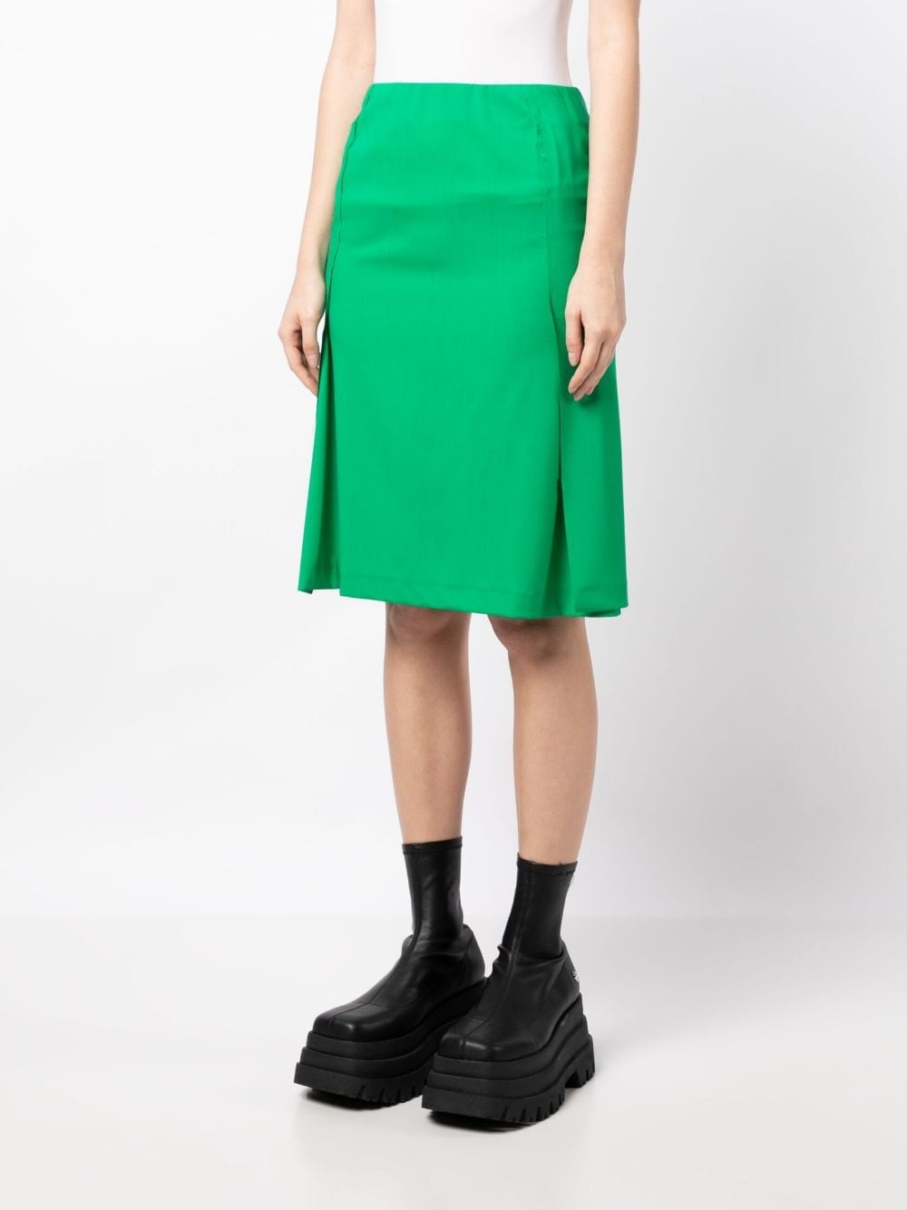 pleated-panel midi skirt - 3