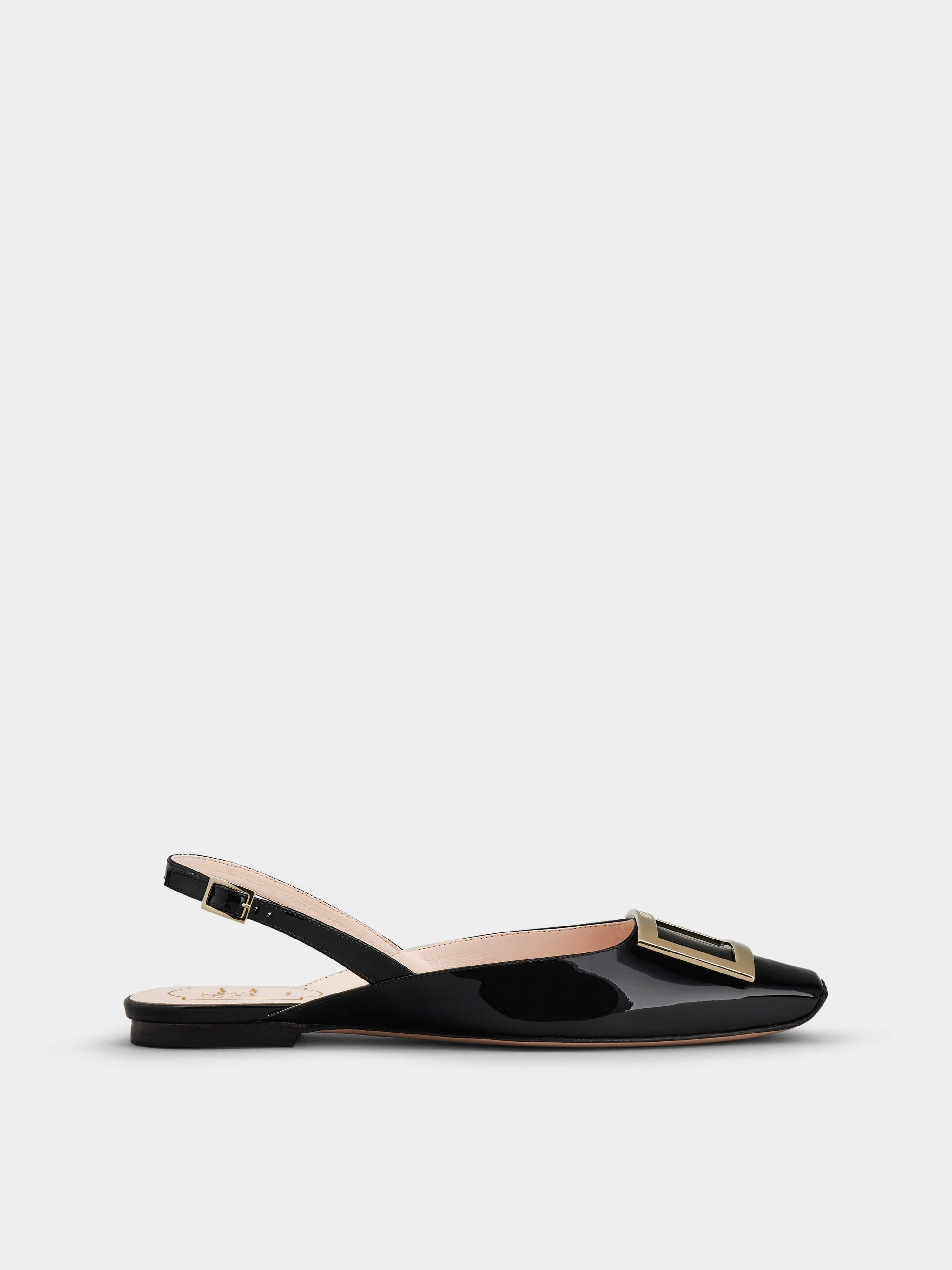 Trompette Metal Buckle Slingback Ballerinas in Patent Leather - 1