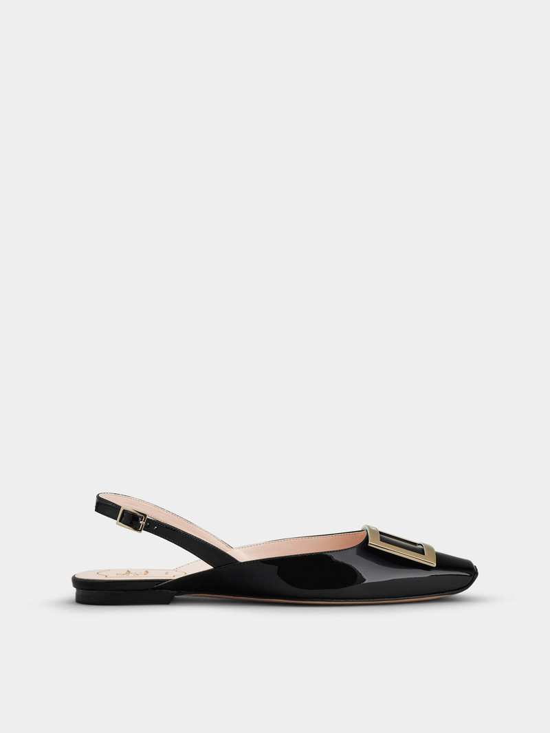 Trompette Metal Buckle Slingback Ballerinas in Patent Leather 1