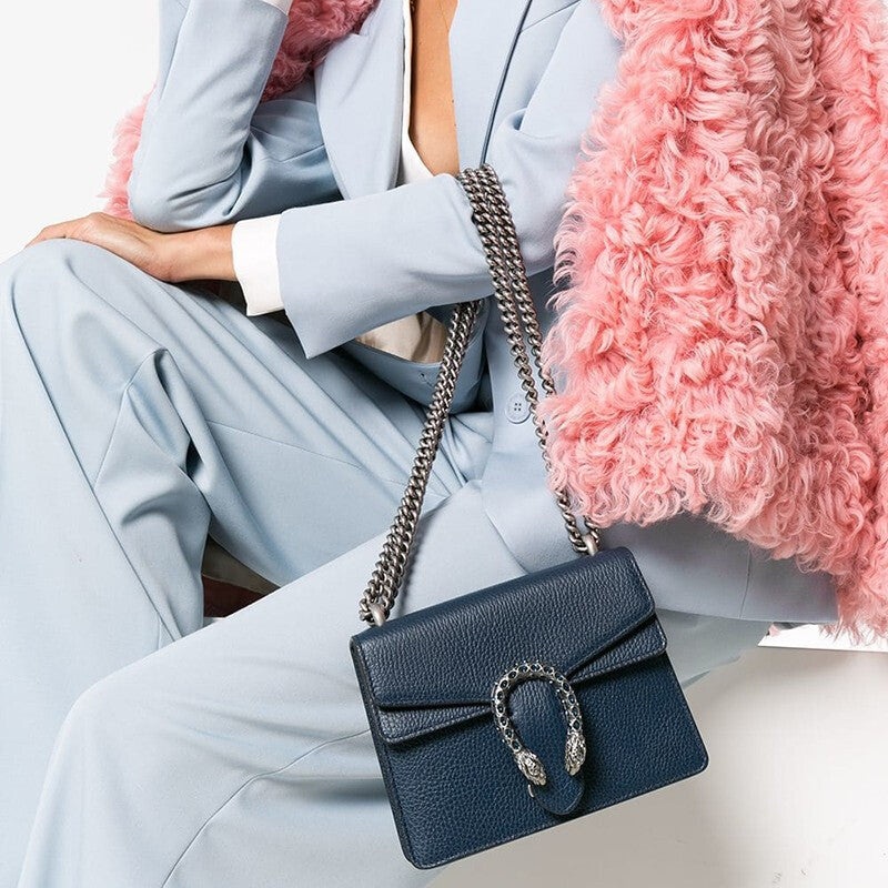 (WMNS) Gucci Dionysus Chain Crossbody Bag Single Shoulder Bag Blue 421970-CAOGN-8205 - 5