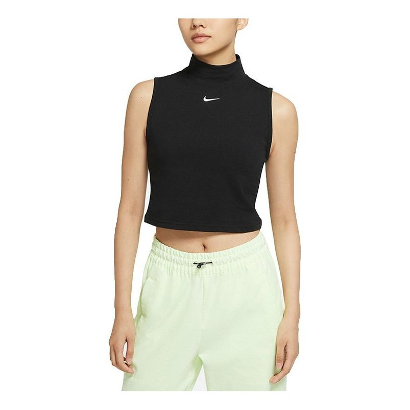 (WMNS) Nike Sportswear Collection Essentials Embroidery Logo Knitting Waistcoat Black DD5881-010 - 1