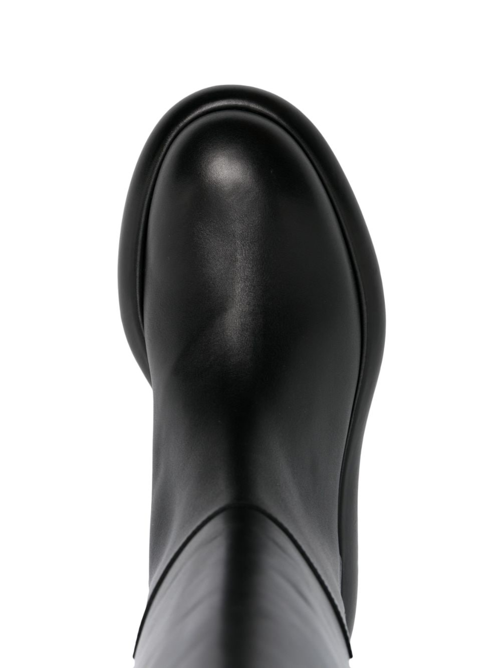 knee-high flat leather boots - 4