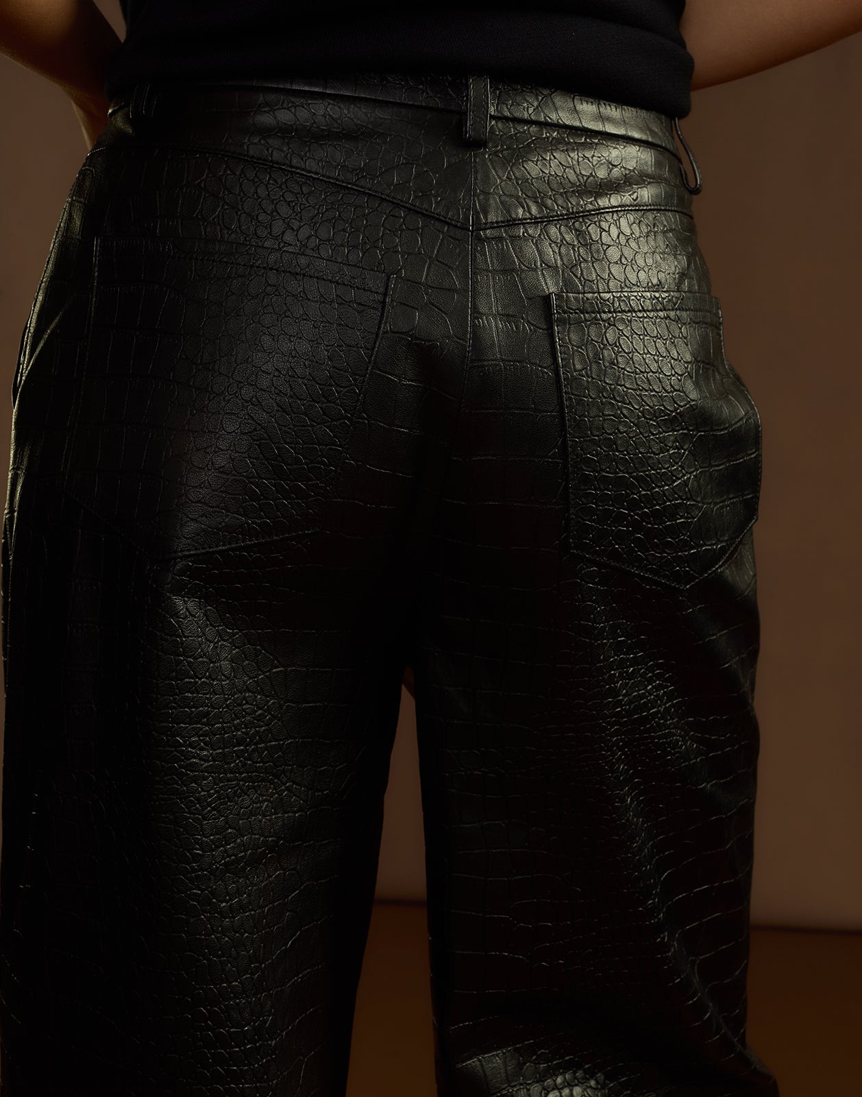 Embossed Leather Pants - 6