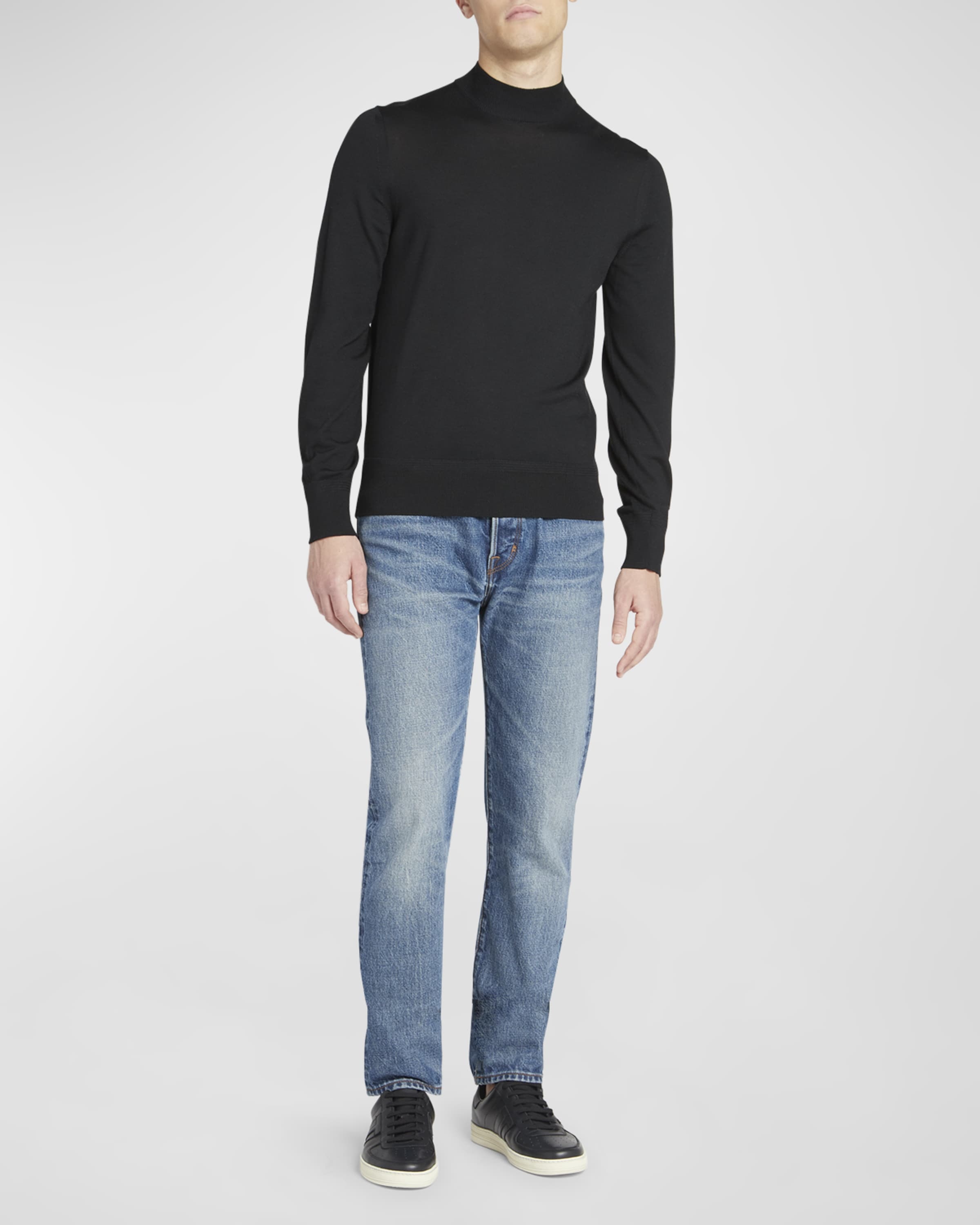 Men's Wool Mock Neck Sweater - 2