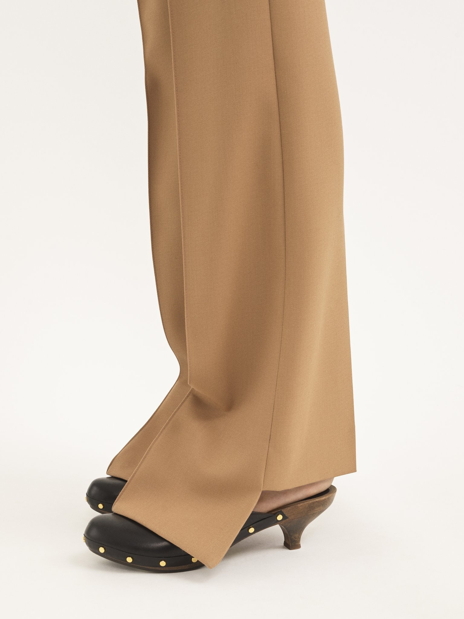 BROKEN-HEEL SLIM PANTS IN WOOL GRAIN DE POUDRE - 6