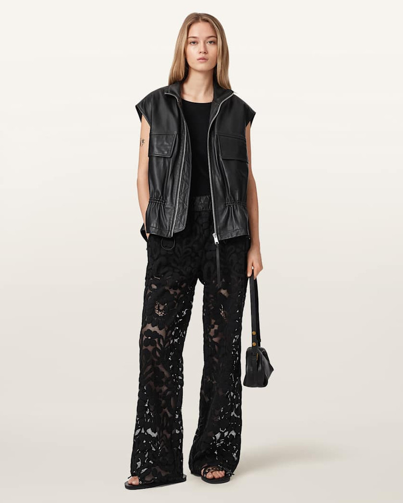 ALLSAINTS AMELIE STRAIGHT LEG LACE PANTS outlook