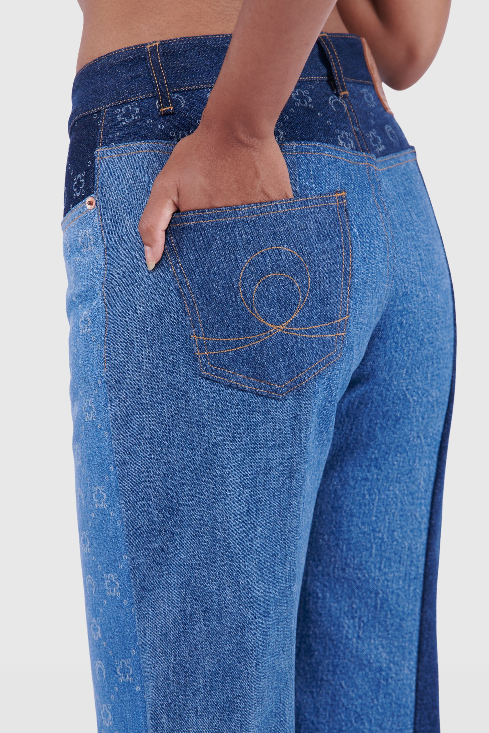 Regenerated Denim Moonogram Straight-Fit Trousers - 4