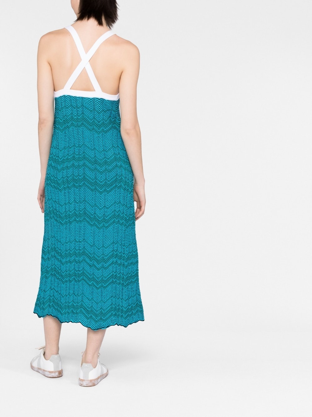 Palm chevron-knit midi dress - 4