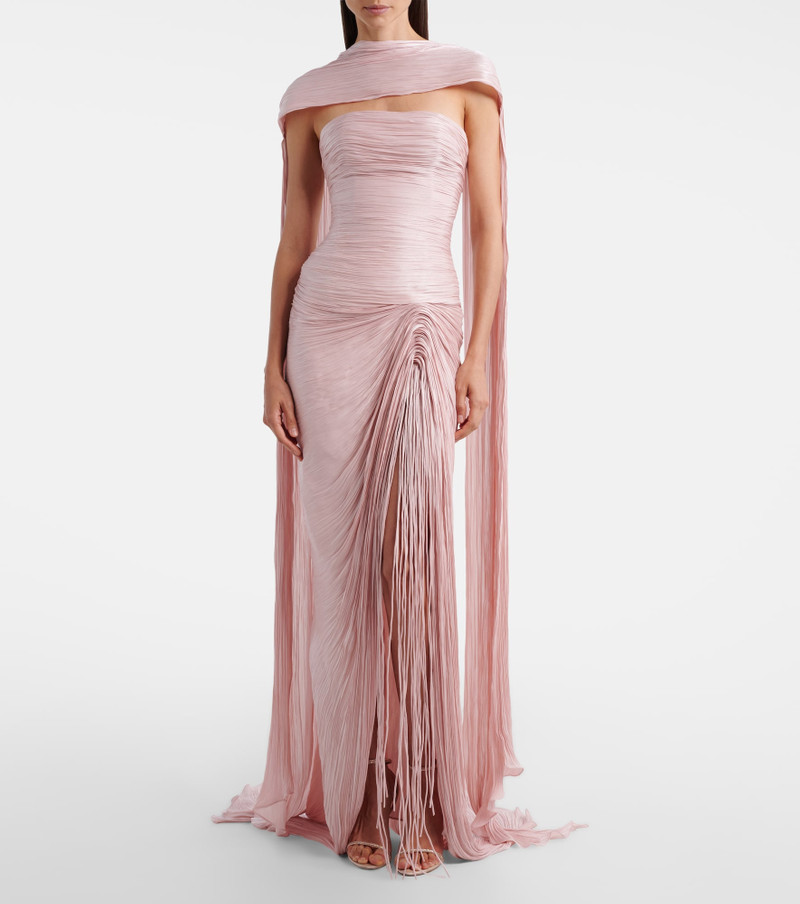 MARMAR HALIM Draped pleated scarf-detail gown outlook