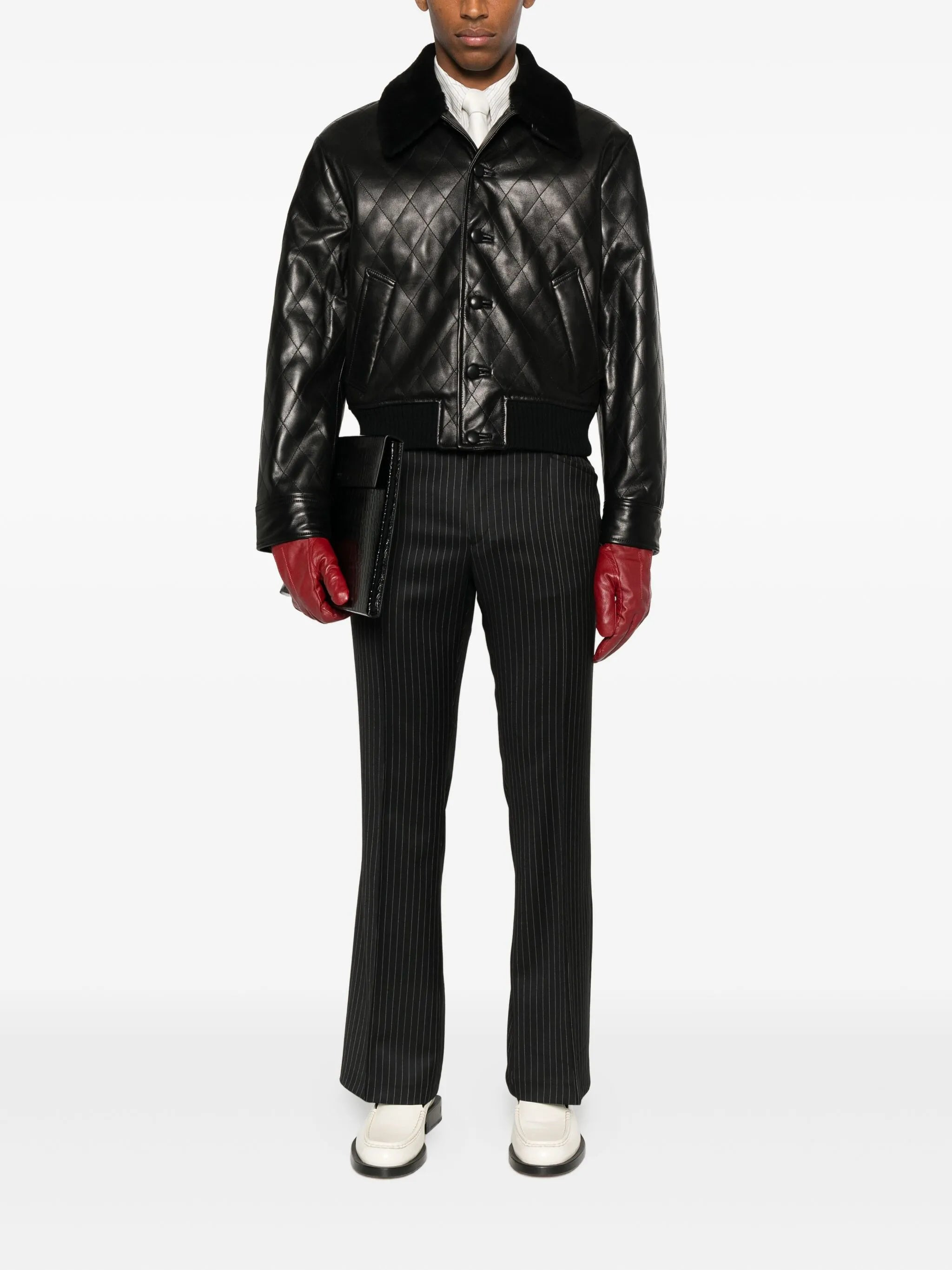 Ernest W. Baker Quilted Leather Jacket - 3