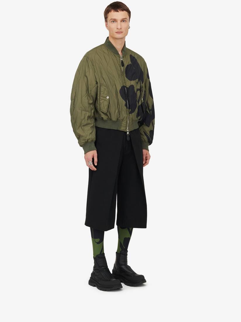 Men's Orchid Bomber Jacket in Khaki/black - 3