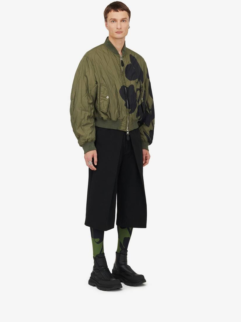 Men's Orchid Bomber Jacket in Khaki/black 3