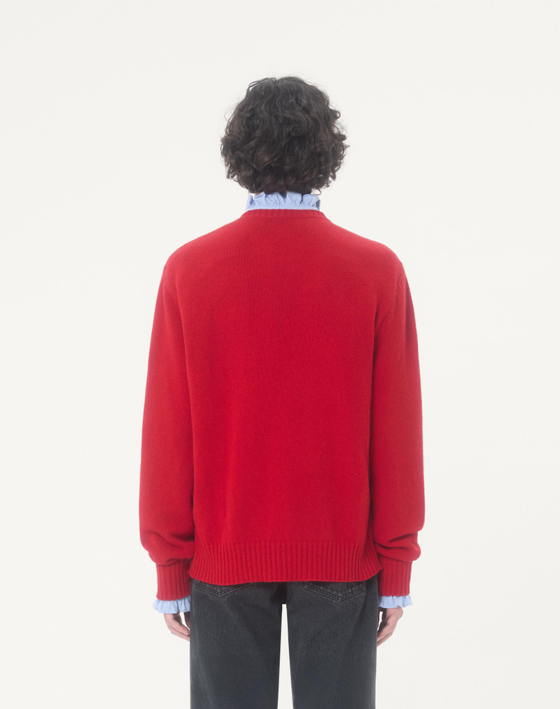 VALENTINO WOOL SWEATER WITH CHEZ VALENTINO & PANTHER EMBROIDERY 7