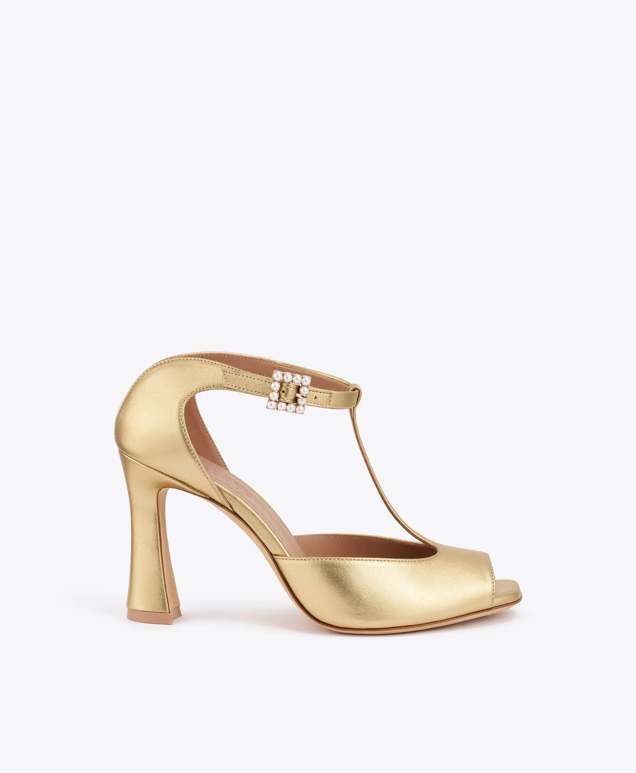 Nomi 90 Gold Leather Sandals - 1