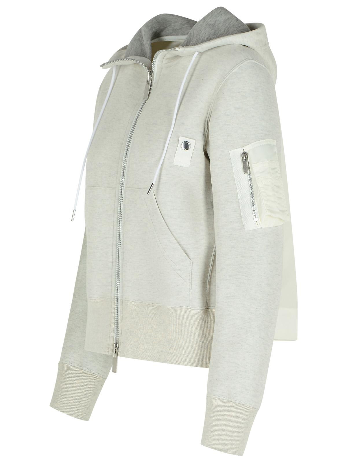 Sacai Grey Cotton Blend Sweatshirt Women - 2