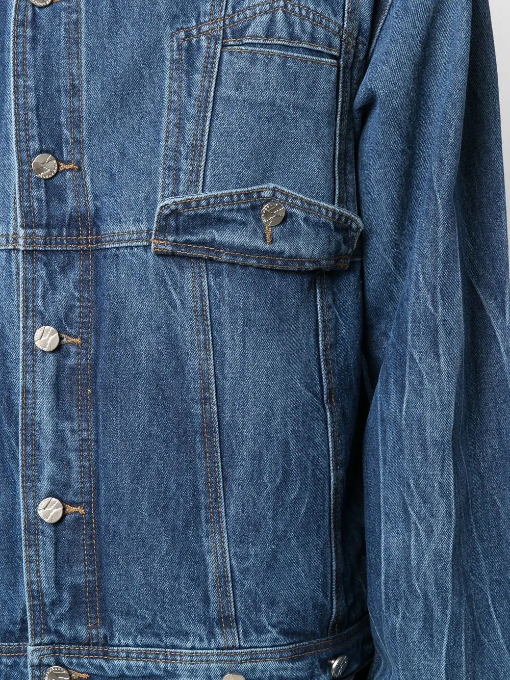 button-down denim jacket - 6