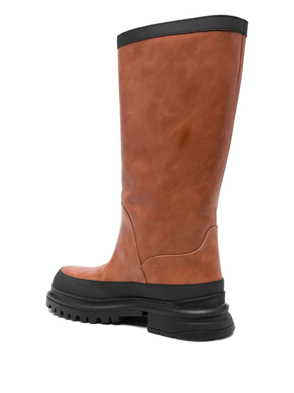 leather platform boots - 3