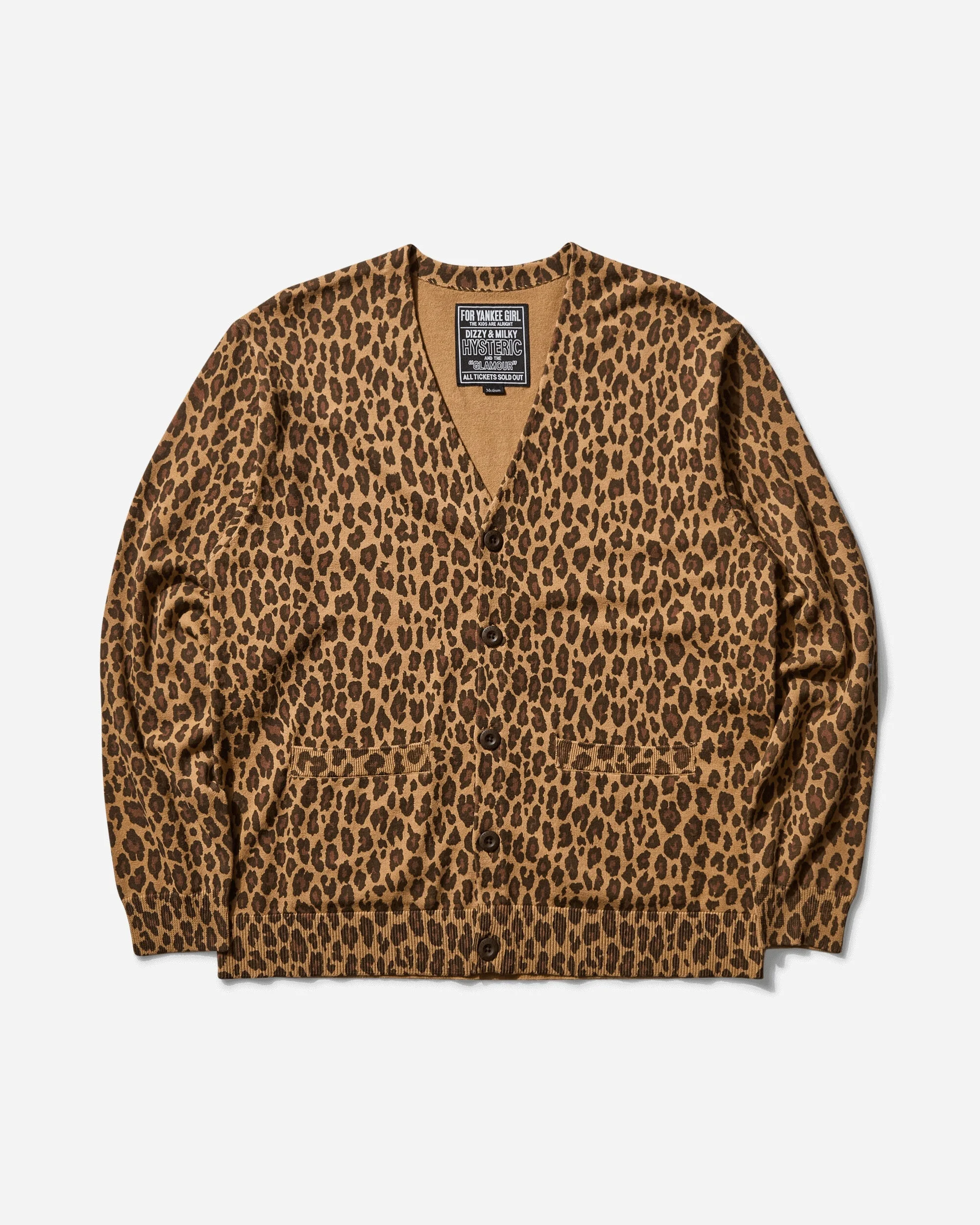 Men's Leopard Pattern Cardigan Beige - 1