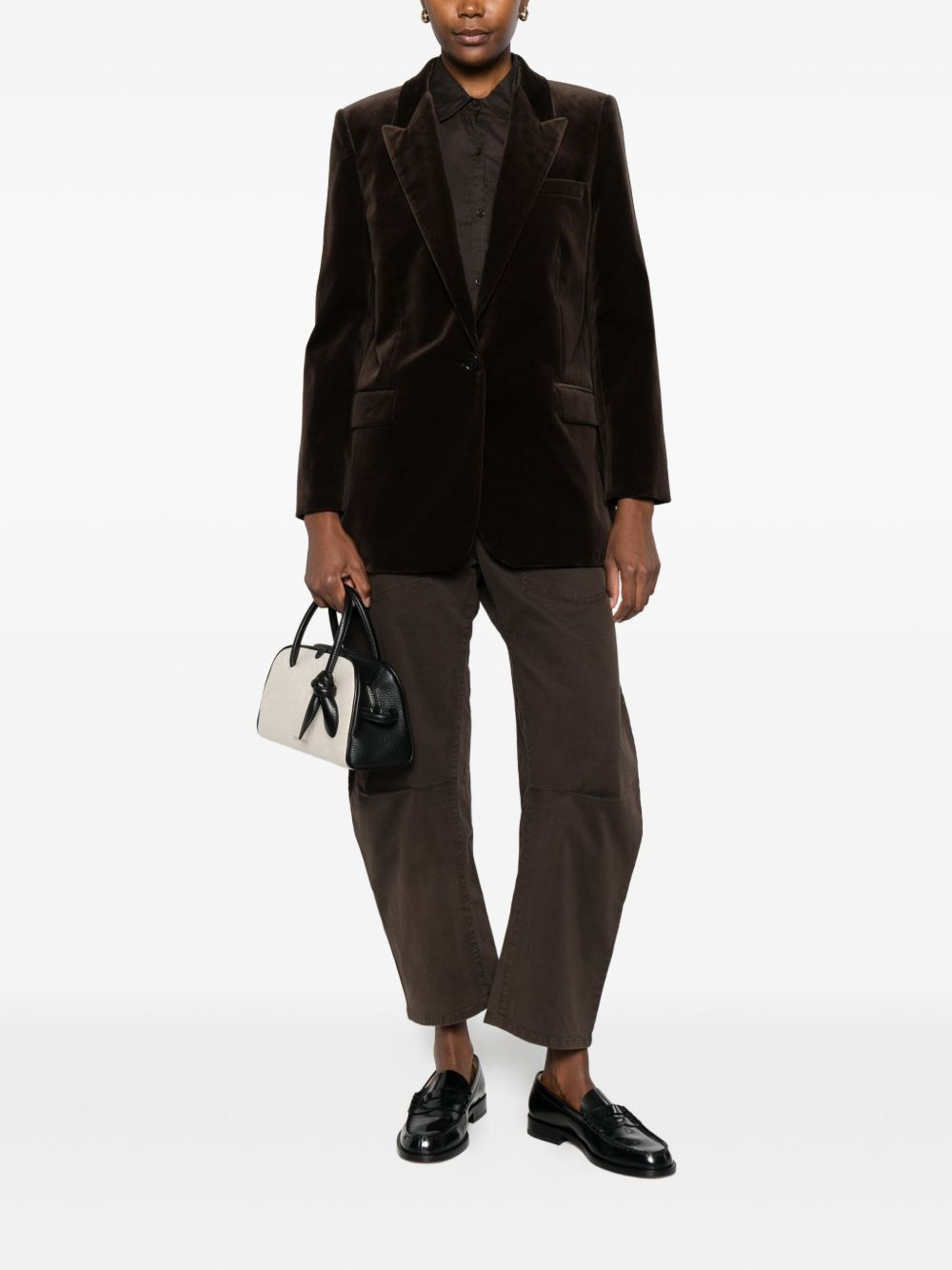 velvet single-breasted blazer - 2