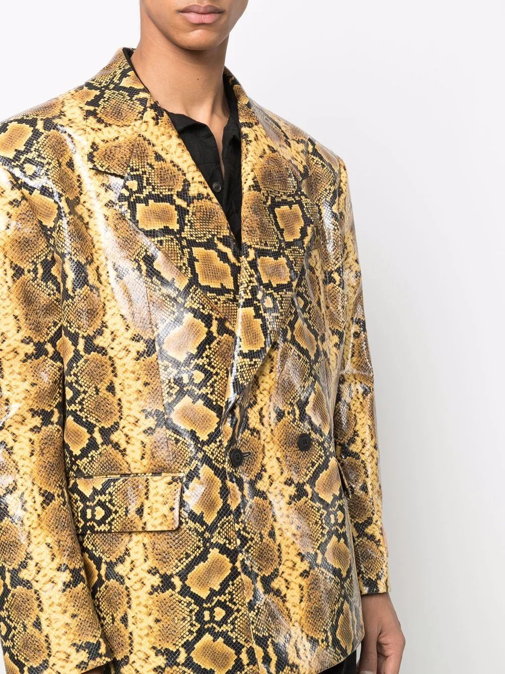 snakeskin-print blazer - 5