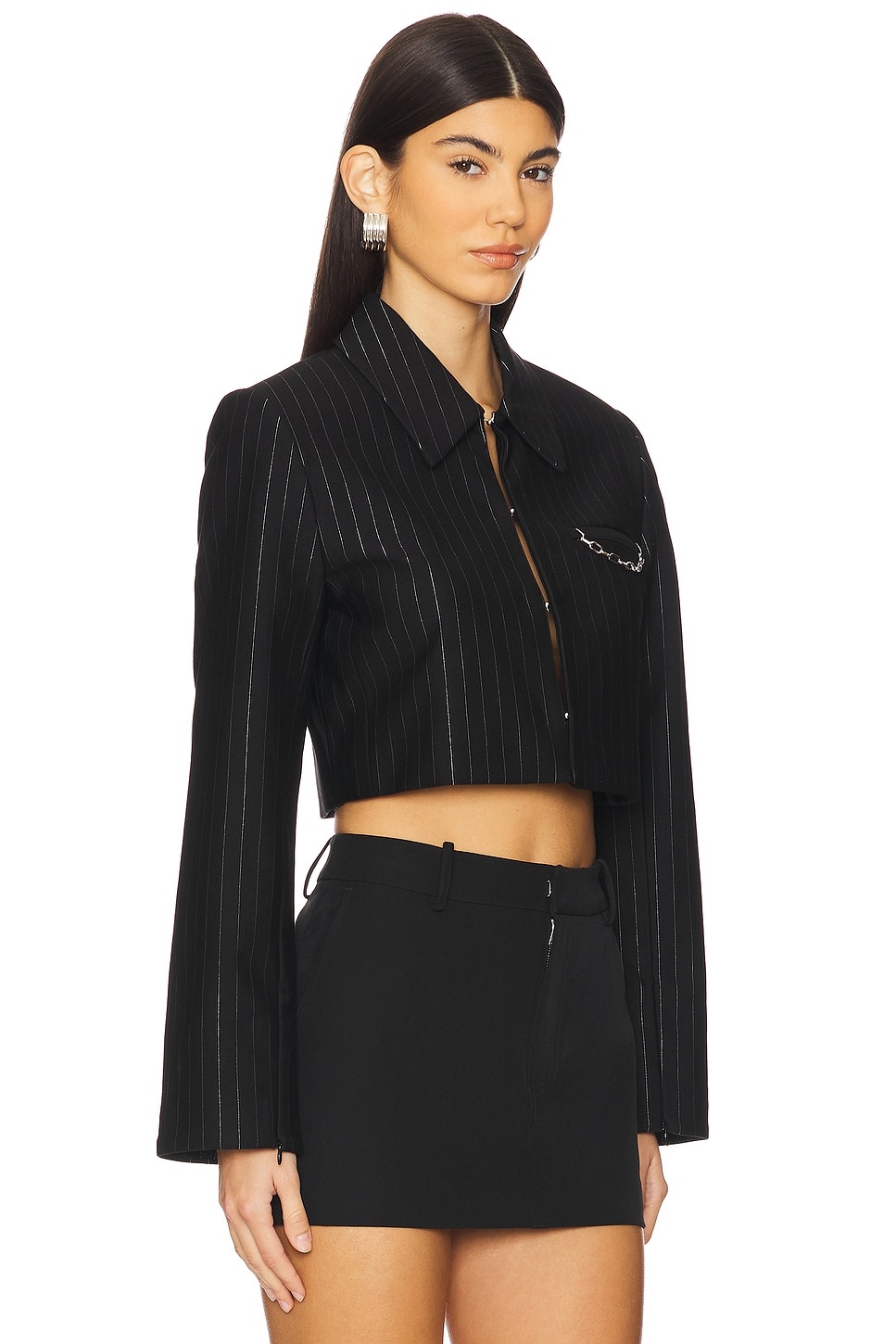 Compact Stripe Jersey Short Blazer - 2