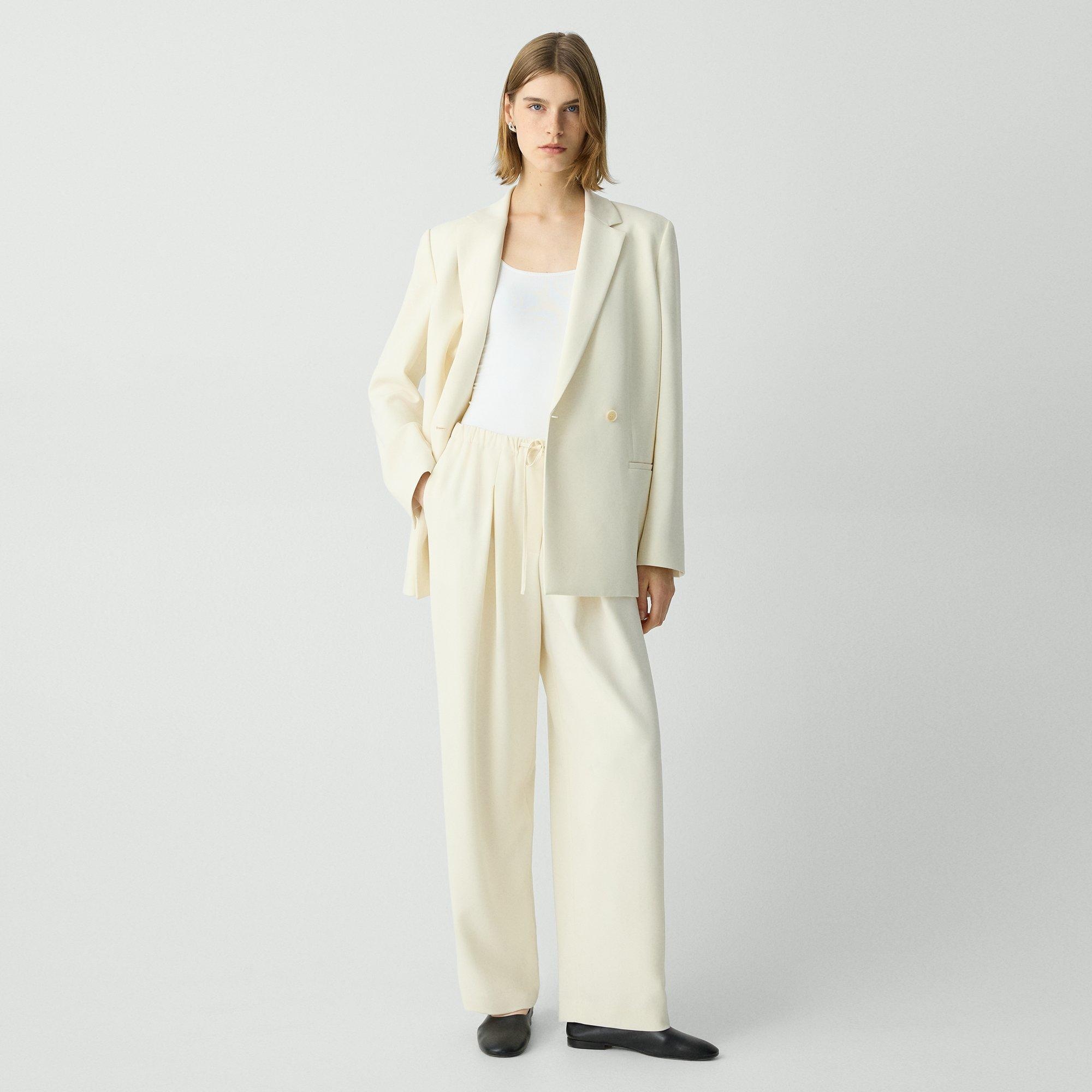 Pleated Pull-On Pant in Admiral Crepe - 3