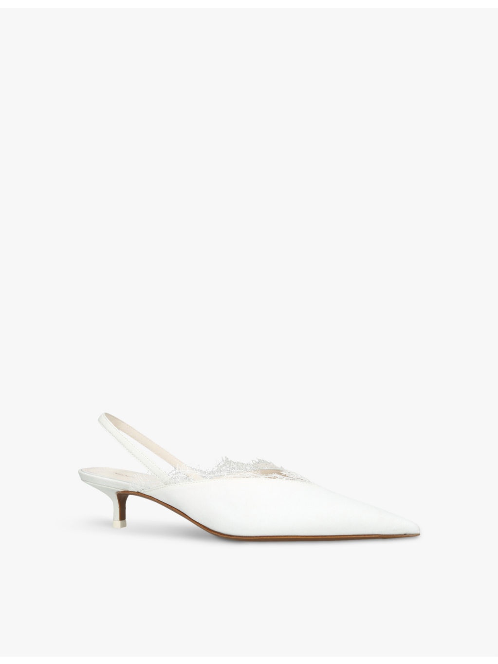 Irena Sling 80 lace-trim satin heeled mules - 3