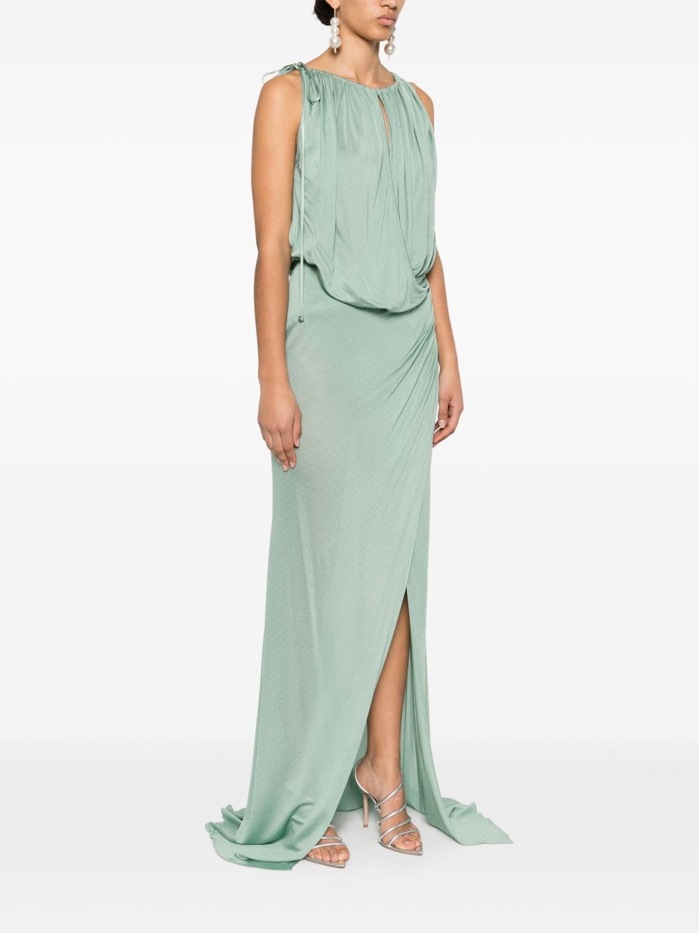 draped-detail maxi dress - 3