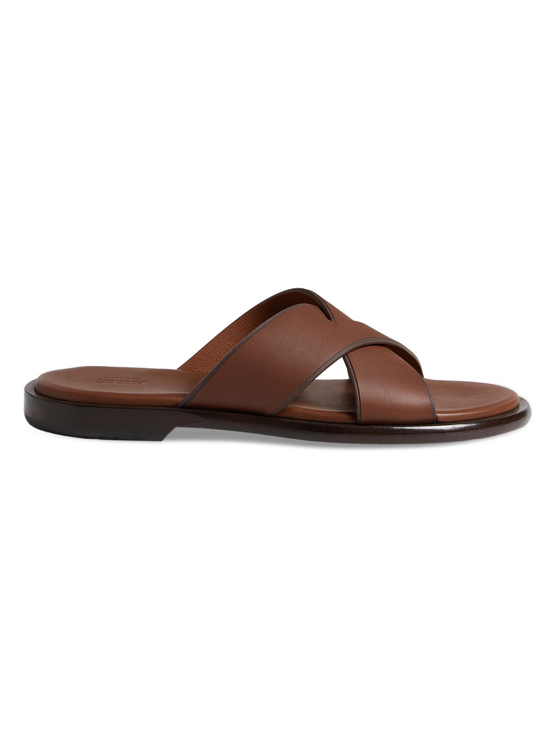 Men's Leather Sandals - Almond Brown 1