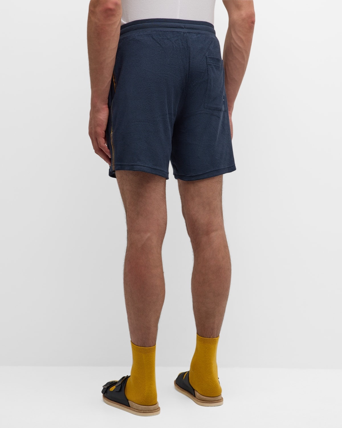 Men's Toweling Side-Stripe Shorts - 4