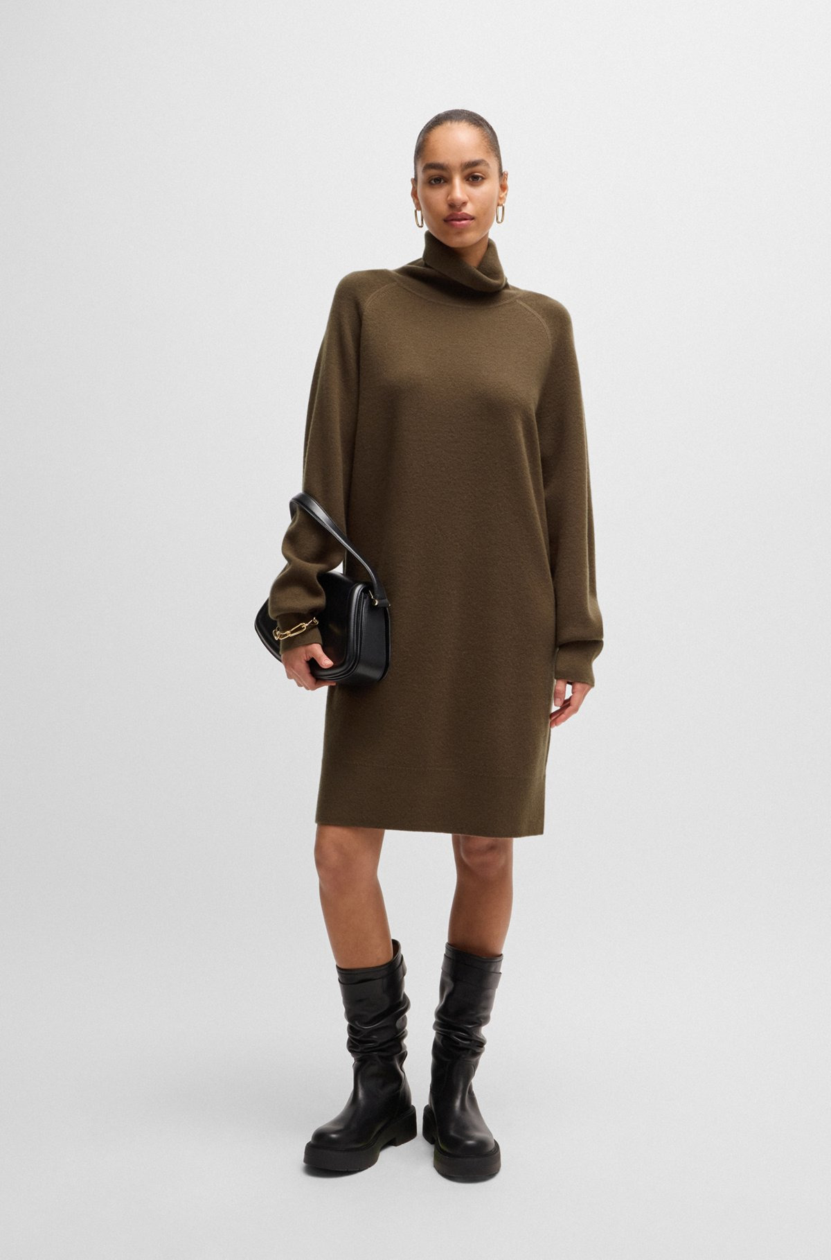 ROLLNECK SWEATER DRESS IN WOOL AND CASHMERE - 3