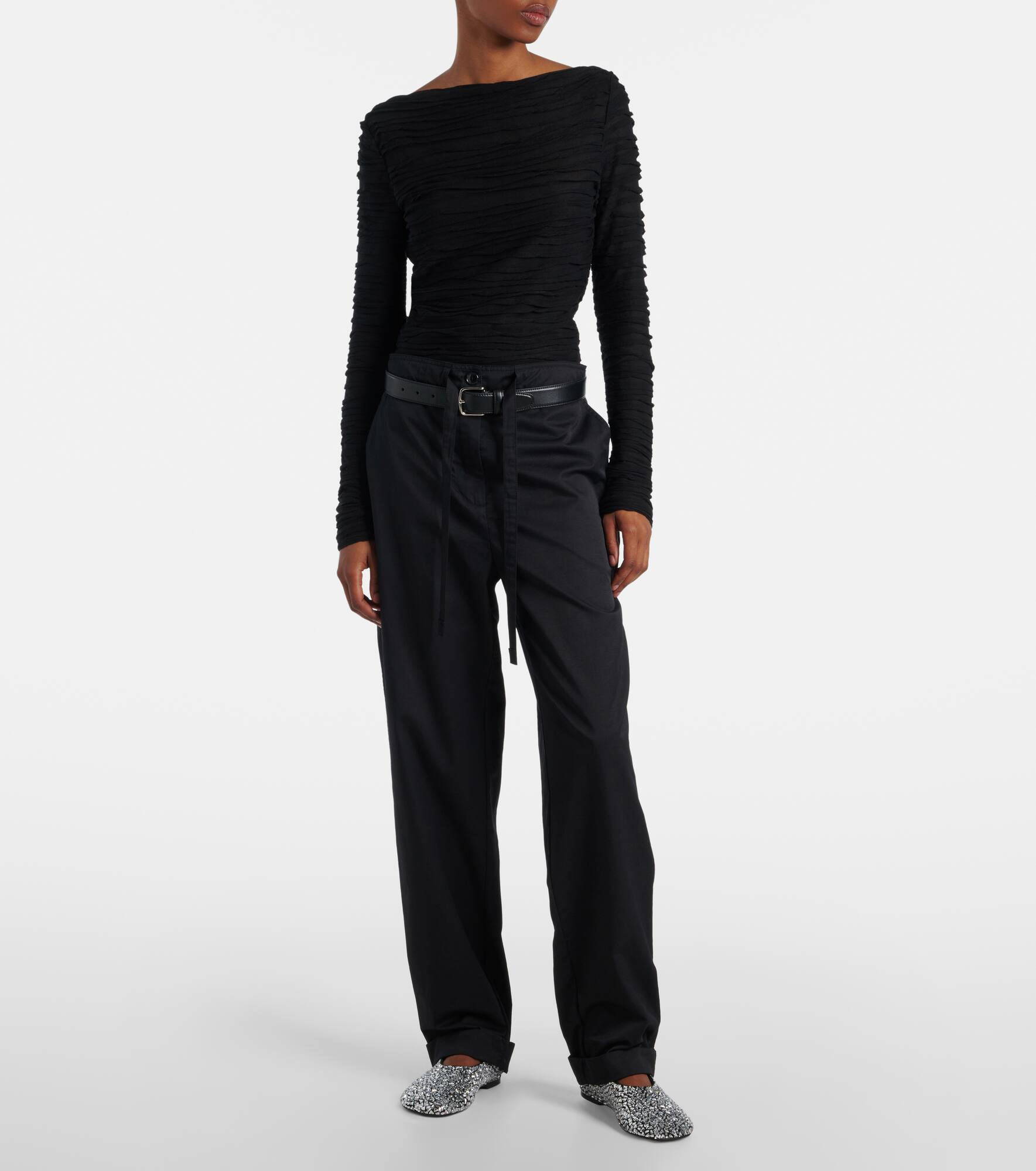 White Label Barret cotton-blend poplin wide-leg pants - 2
