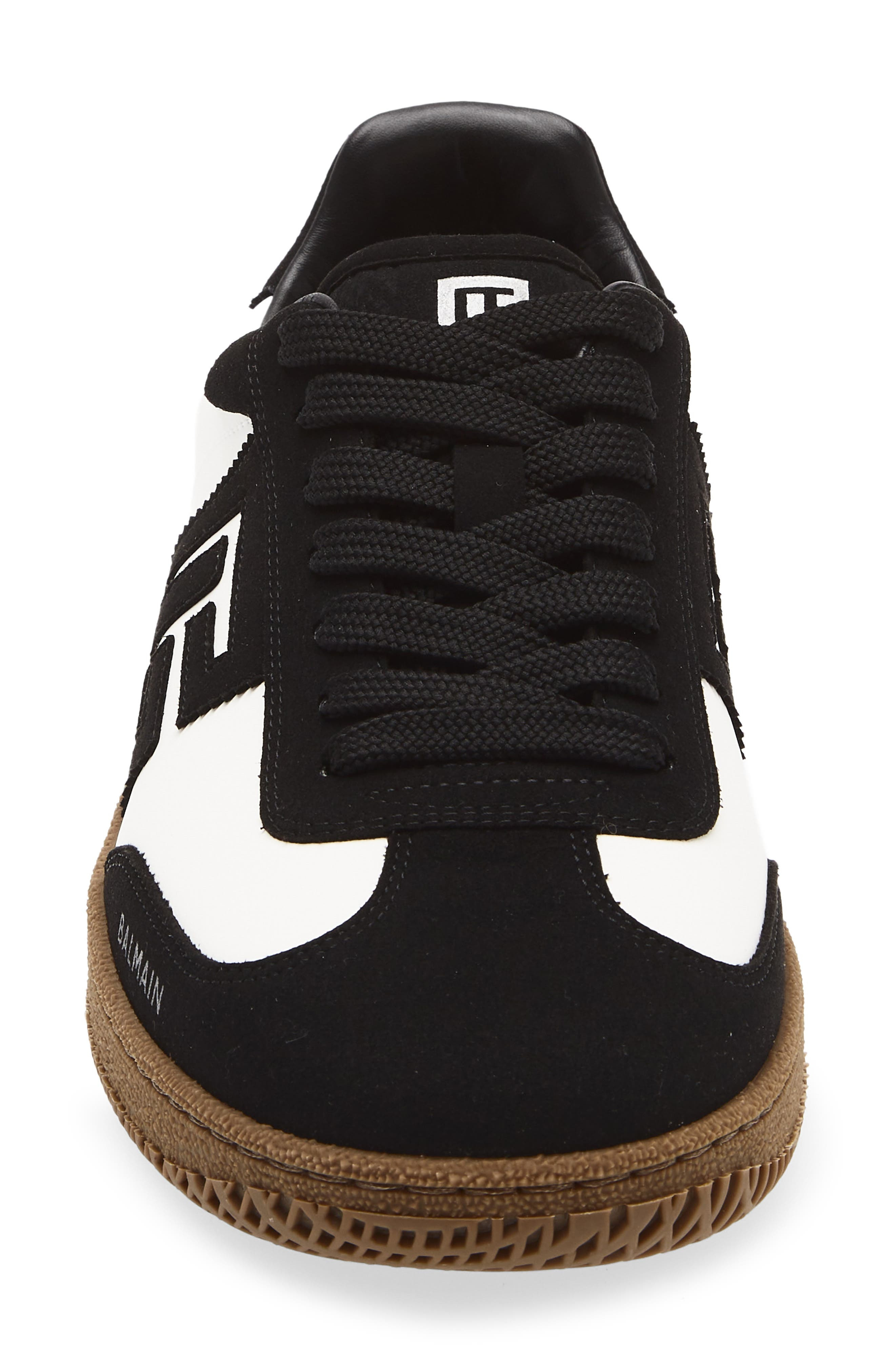 Balmain Swan Low Top Sneaker in Black/White at Nordstrom - 4
