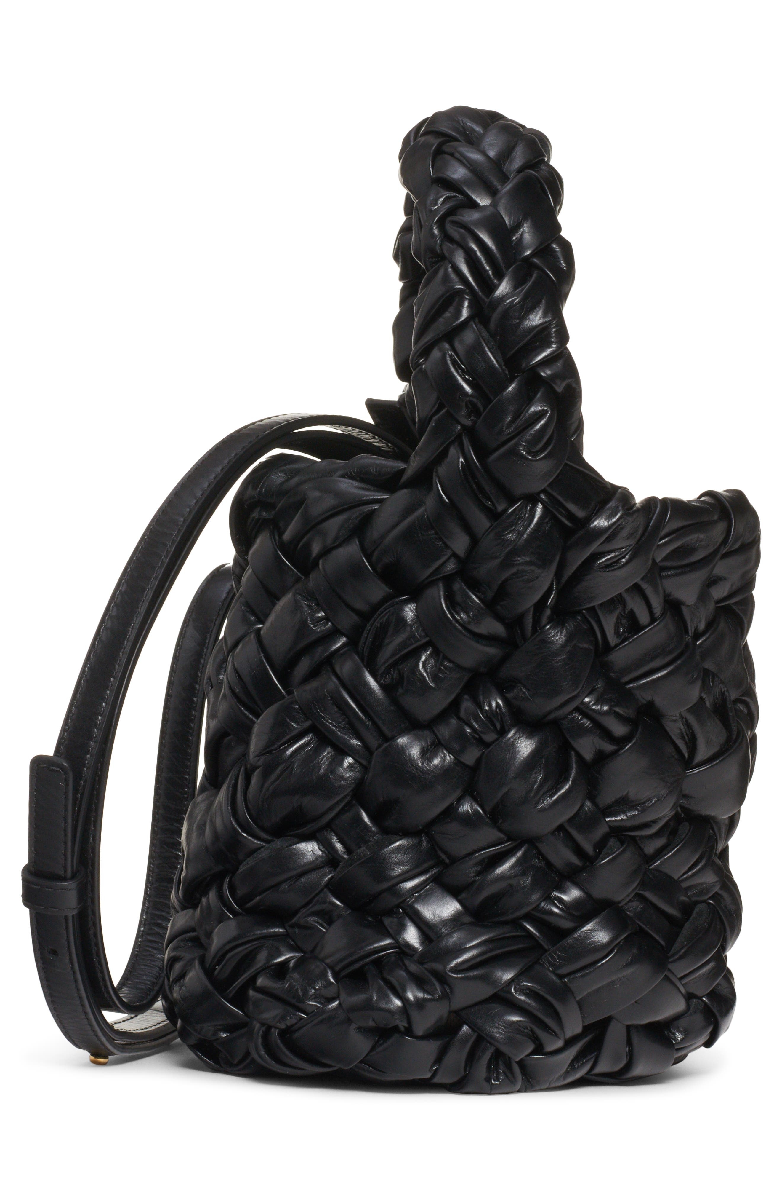 Mini Kalimero Intrecciato Leather Bucket Bag - 5
