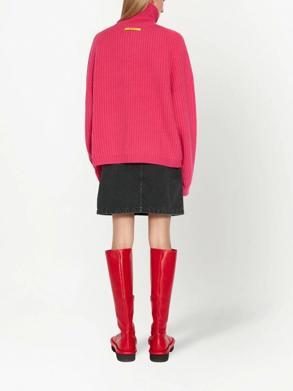 ribbed-knit high-neck jumper - 4