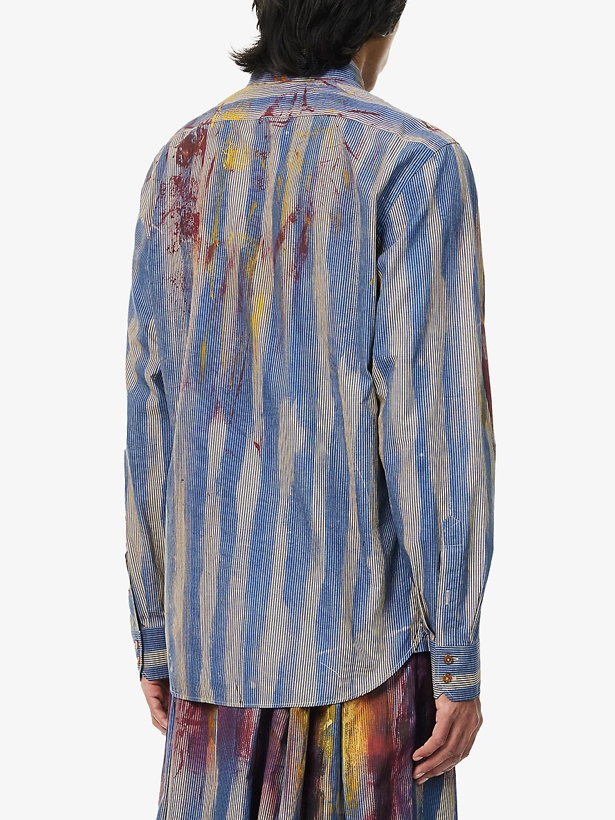 Ghost paint-splattered cotton-poplin shirt - 4