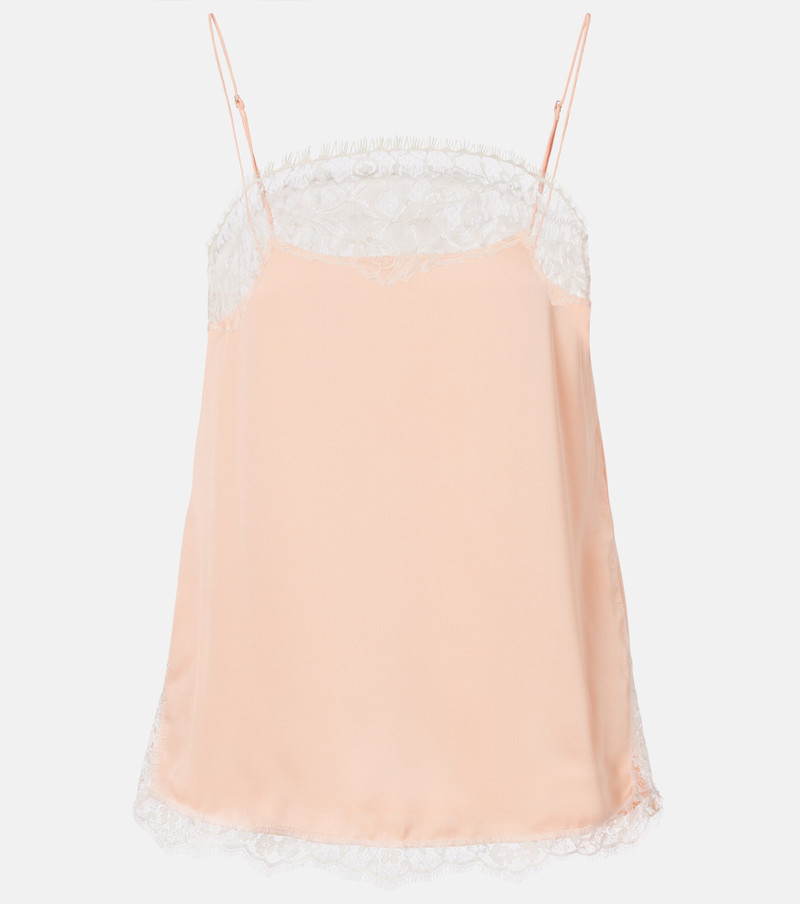 Hanna lace-trimmed satin camisole 1