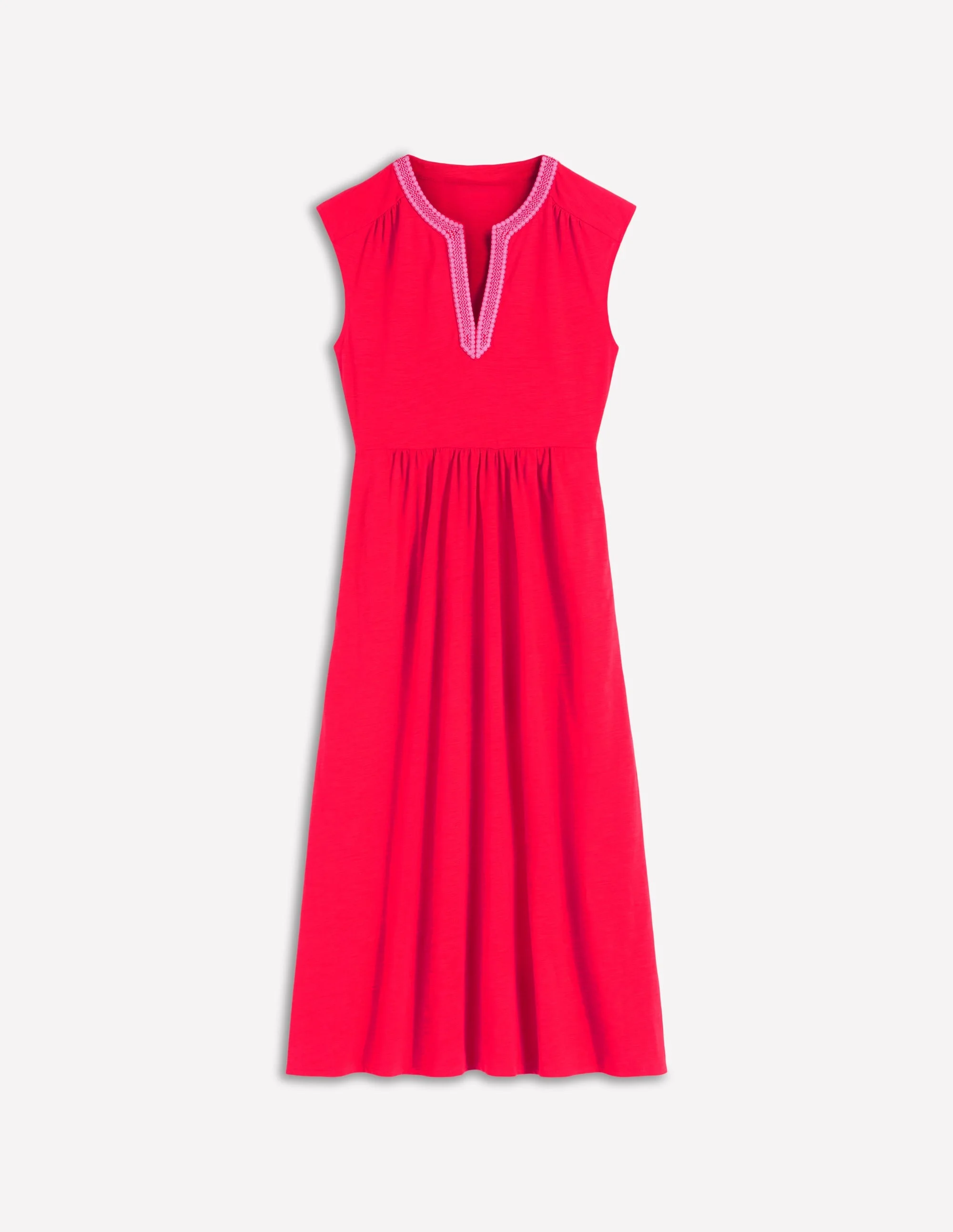 May Jersey Midi Dress-Poppy Red - 1