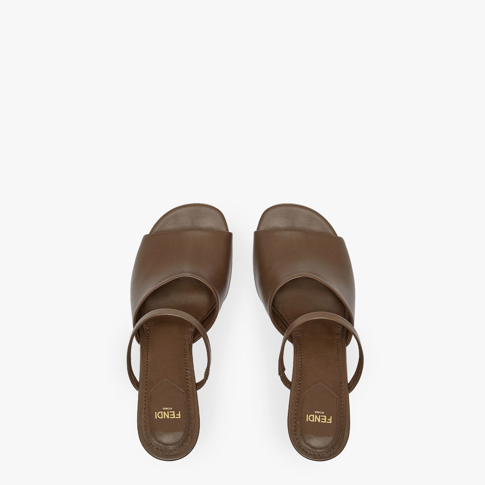Brown leather high-heeled sandals - 4