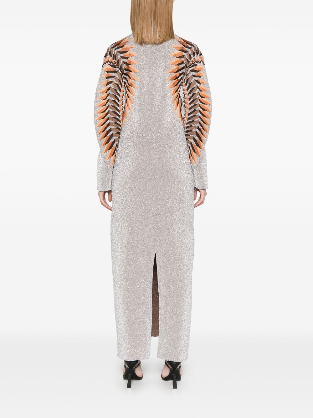 lurex jacquard maxi dress - 4