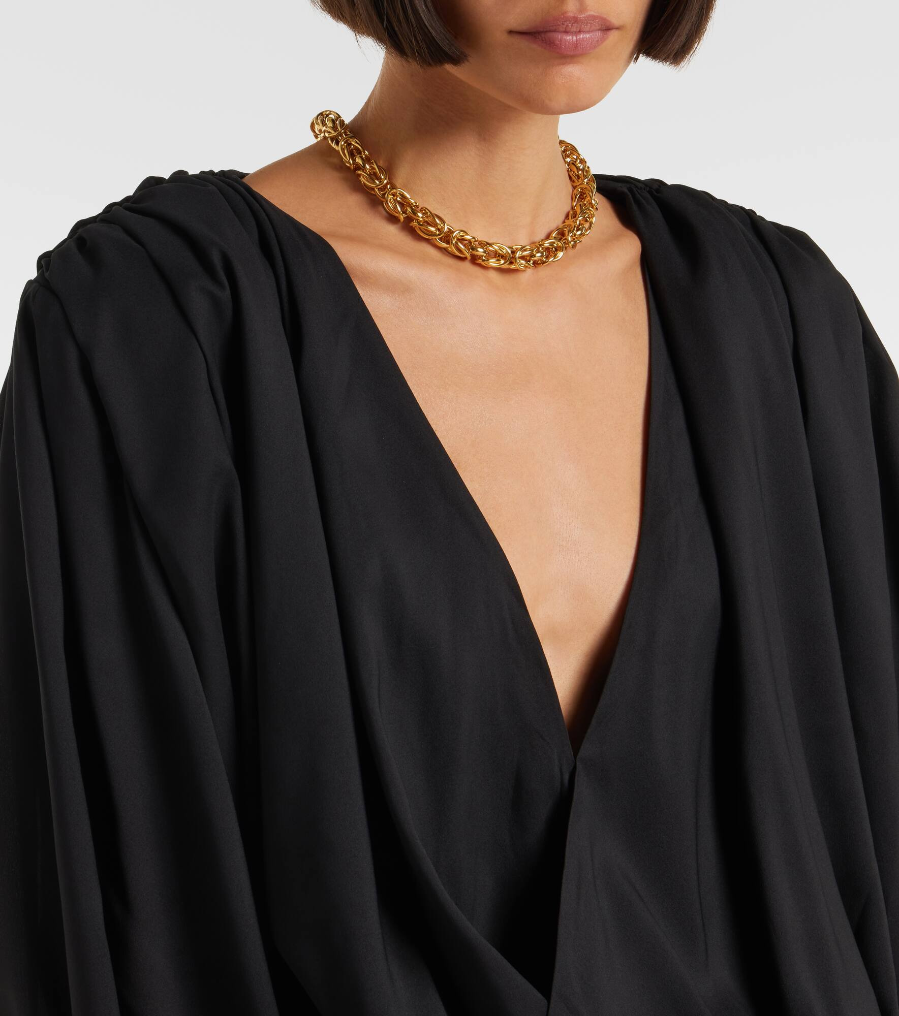 Savannah scarf-detail chiffon gown - 4