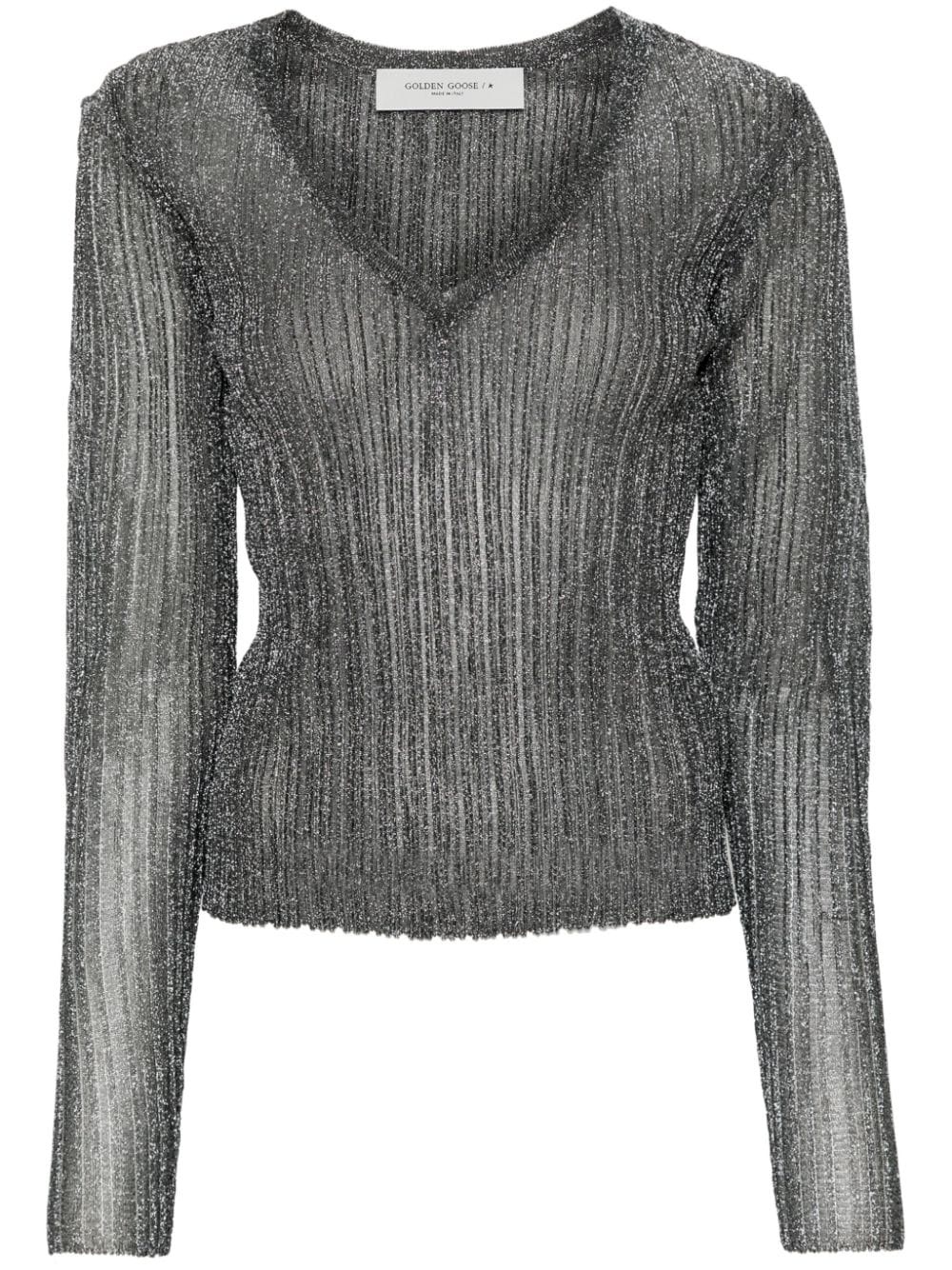 Lendy lurex-detail jumper - 1