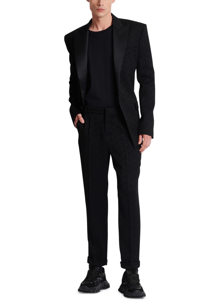 Monogrammed jacquard suit trousers - 5