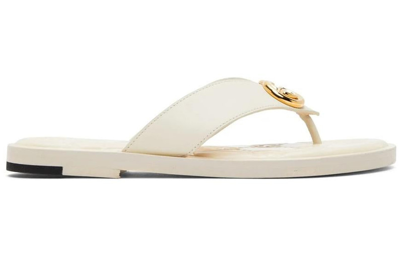 GUCCI (WMNS) Gucci Interlocking G Thong Sandal 'White Leather' 695207-A3N00-9022 outlook