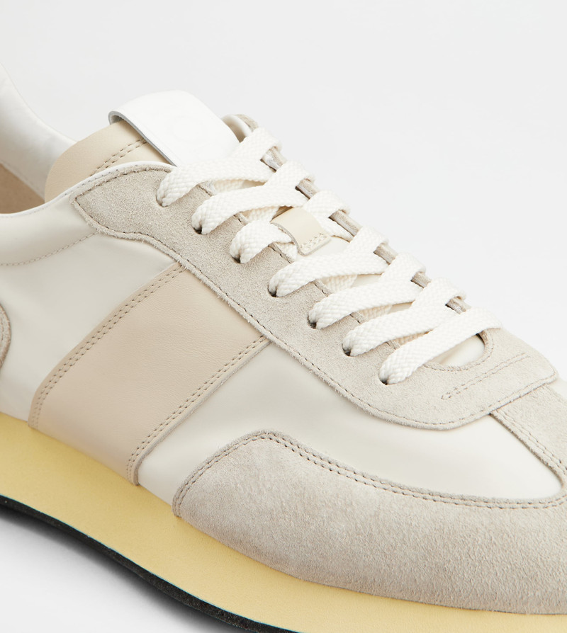 T VINTAGE SNEAKERS IN SUEDE AND TECHNICAL FABRIC - BEIGE, OFF WHITE 5