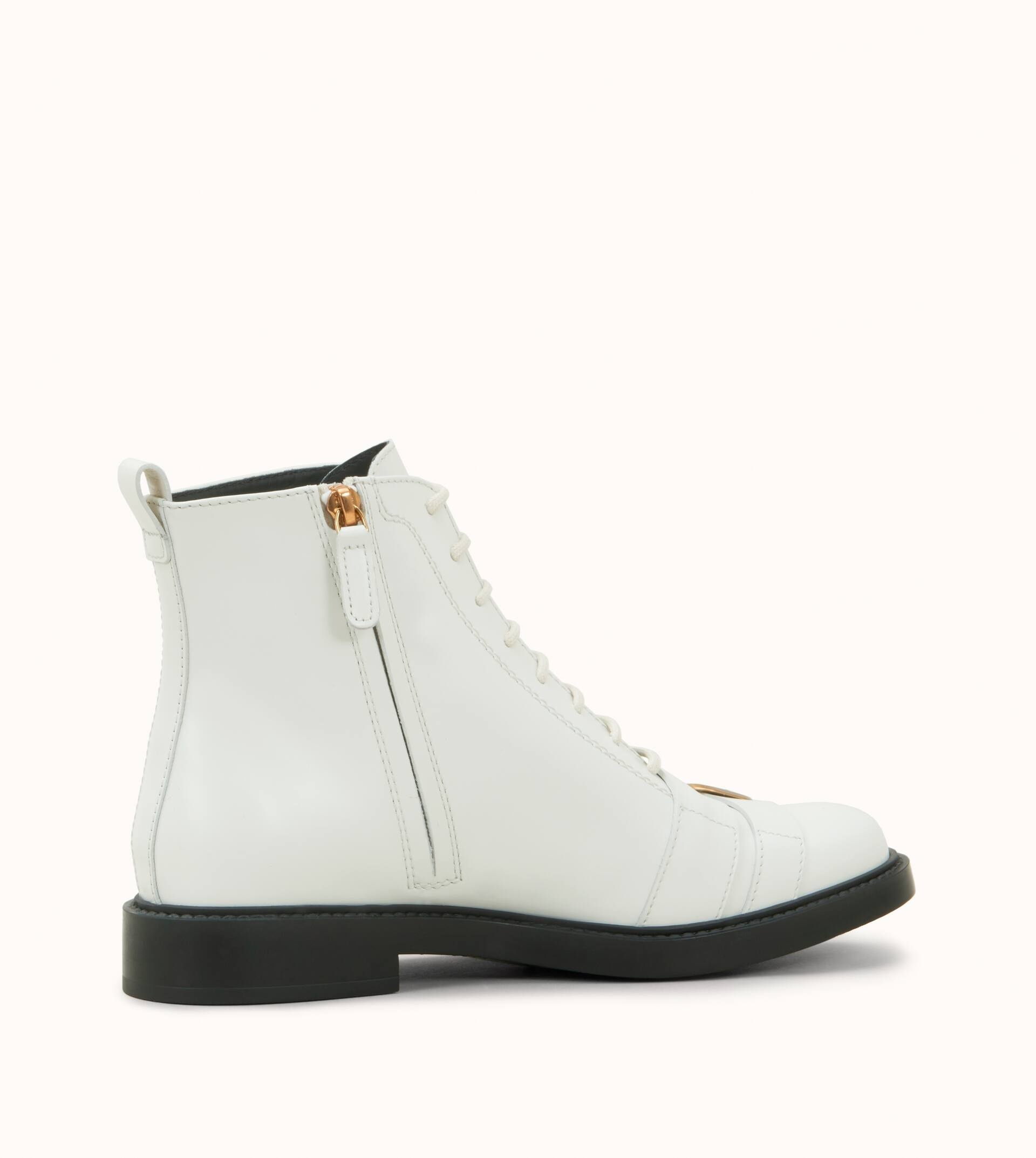 ANKLE BOOTS IN LEATHER - WHITE - 6
