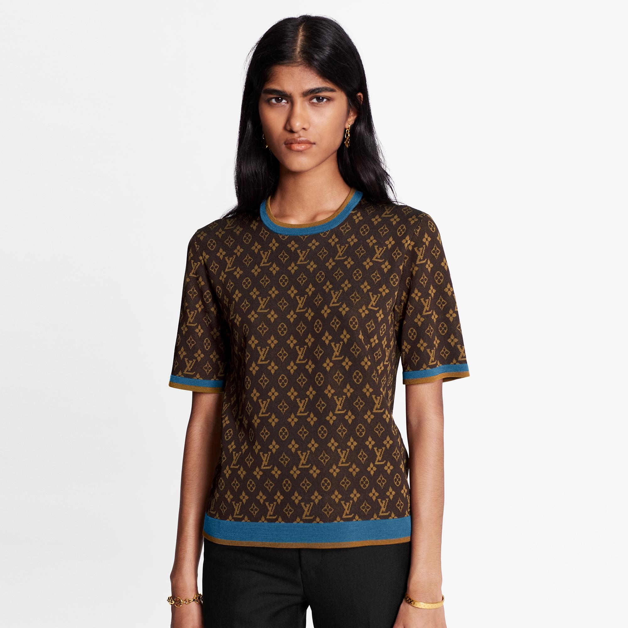 Retro Monogram Knitted Short-Sleeved Pullover - 3