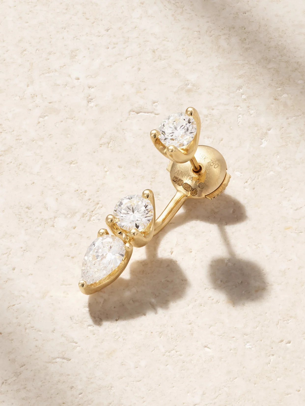 Large Orbit 18-karat Gold Diamond Single Earring - 1