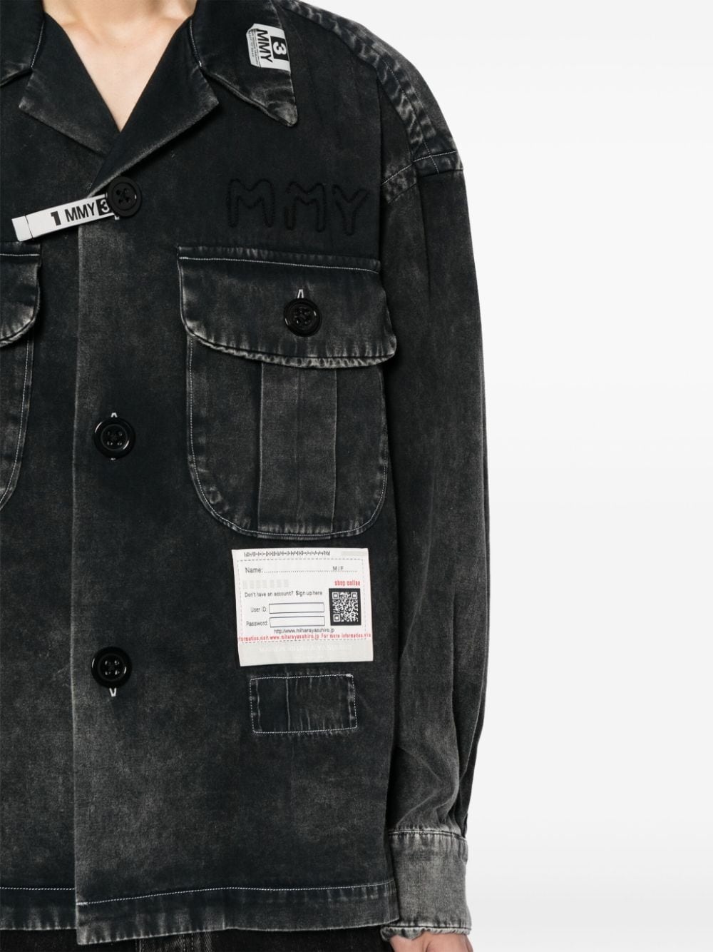 faded-effect denim shirt - 5
