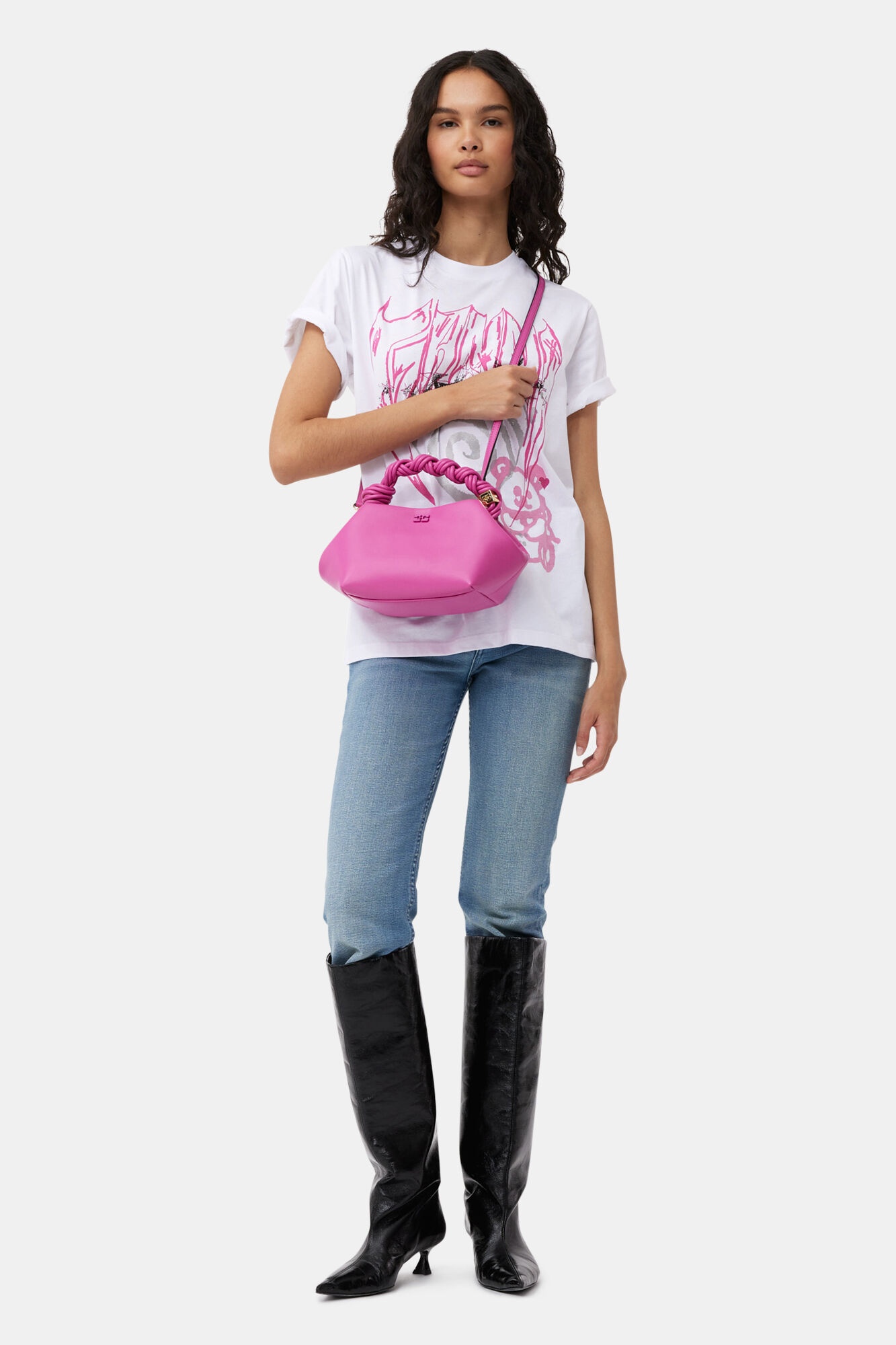 PINK SMALL GANNI BOU BAG - 3